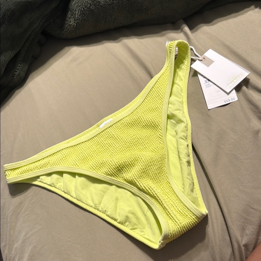 Good American Neon Yellow Bikini Bottom